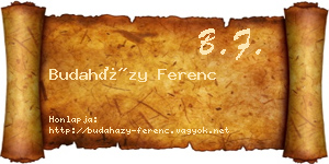 Budaházy Ferenc névjegykártya