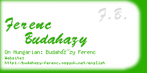 ferenc budahazy business card